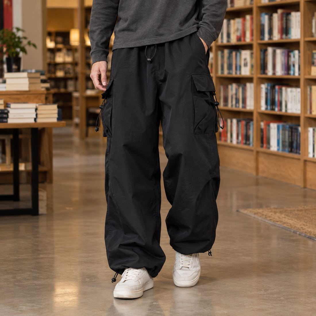 Wyatt Relaxed Cargo Pants - Black