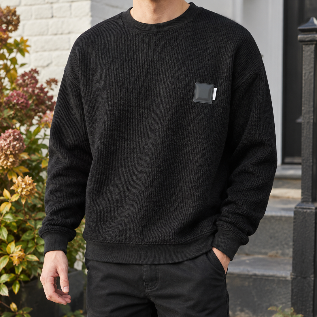 Sigmund Textured Sweater - Black