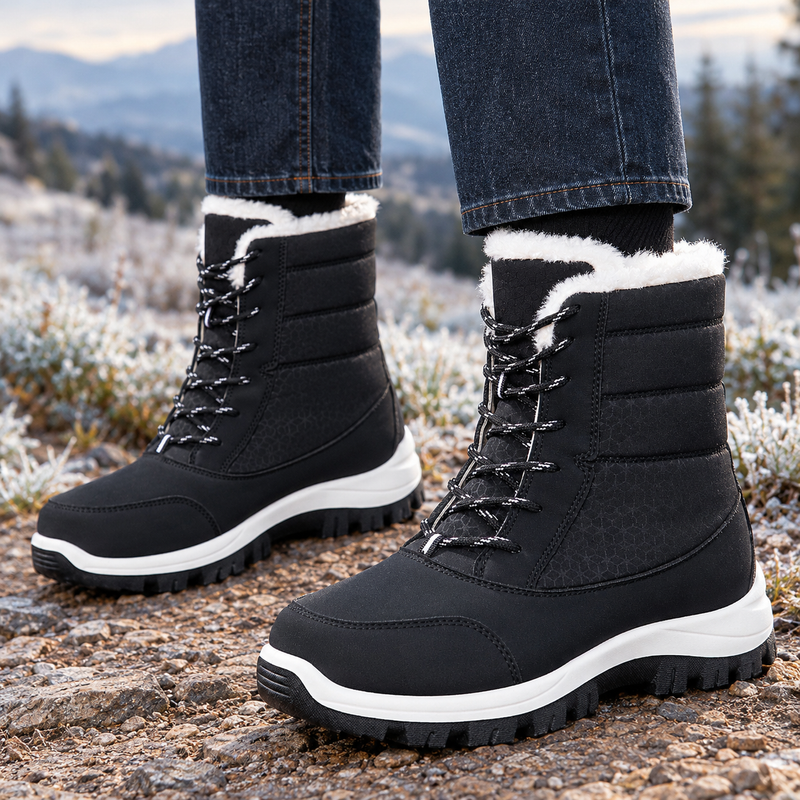 Livorno-Volo Fleece Lined Snow Boots - Black