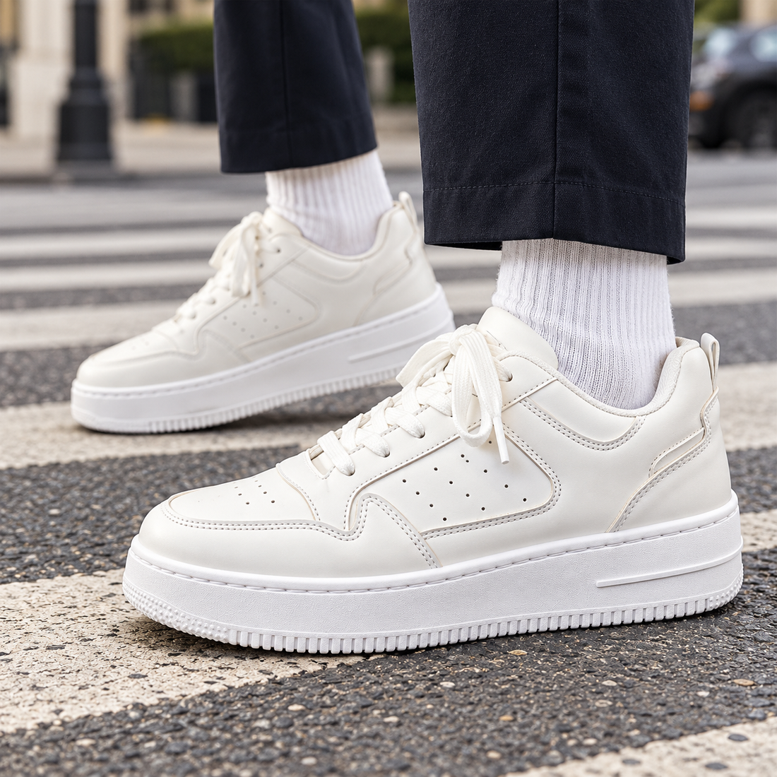 Verona-Zara Platform Sneakers - White