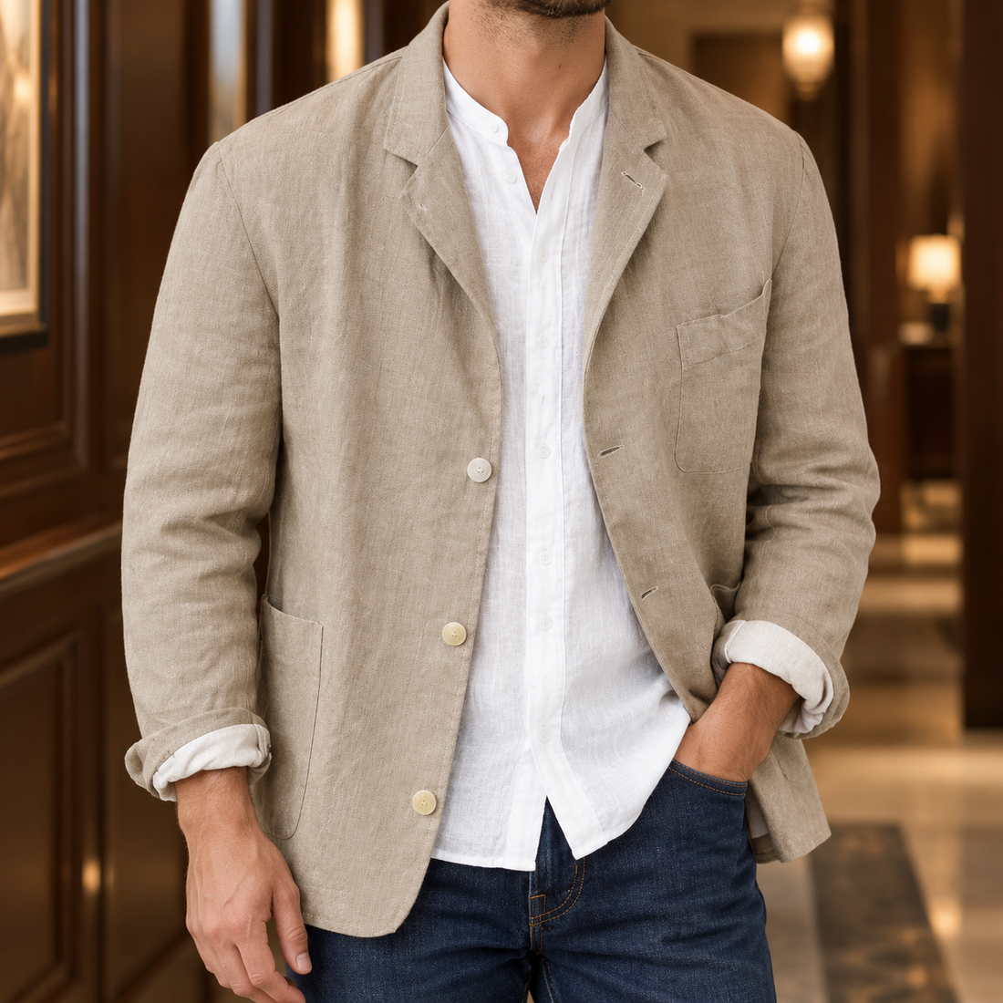 Vaughn Relaxed Blazer - Khaki