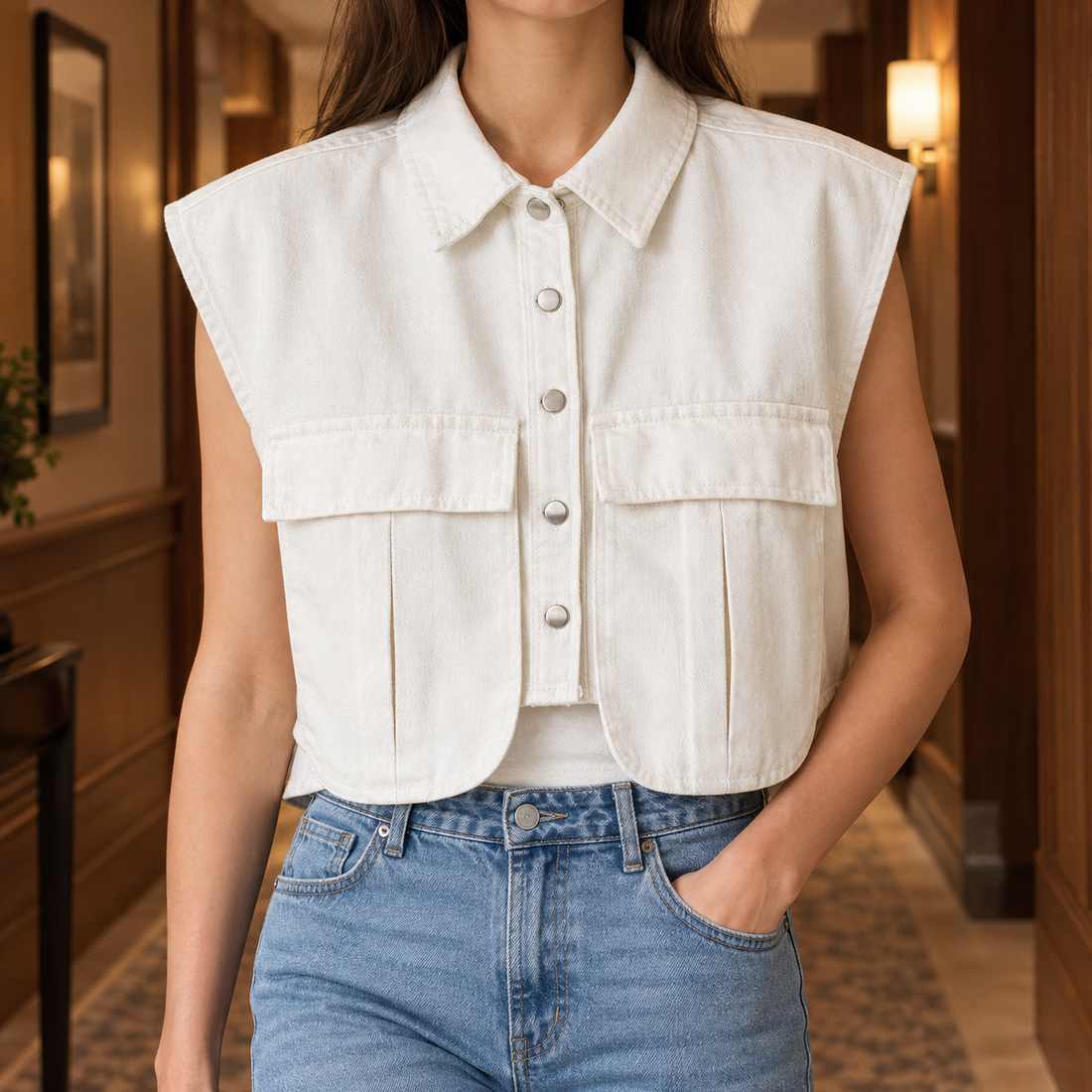 Iolanthe Utility Top - White