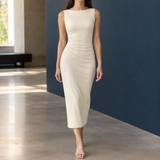 Desiree Ruched Maxi Dress - White