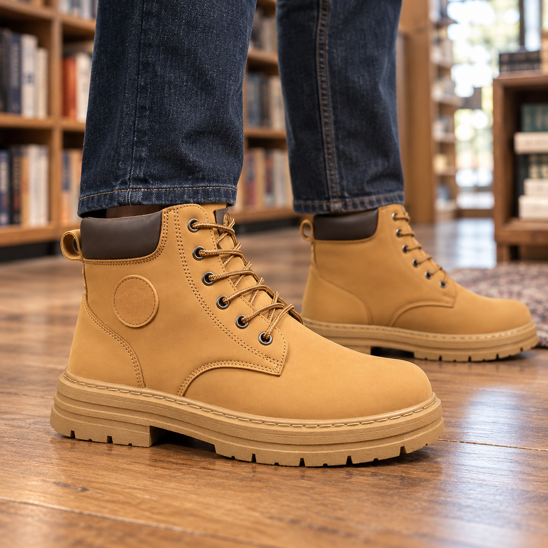 Bernardi-Arezzo Lace-Up Boots - Tan