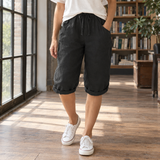 Olympia-Louise Relaxed Capri Pants - Black