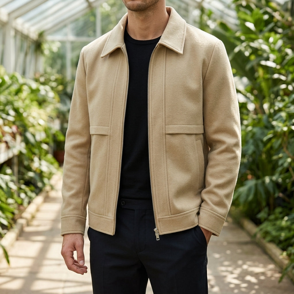 Harlan Zip Jacket - Khaki