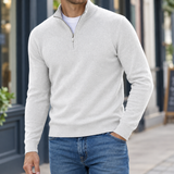 Romano Quarter Zip Sweater - White