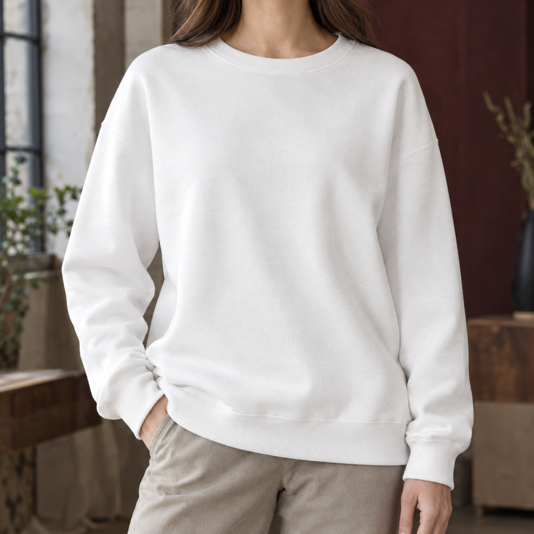 Florence-Kate Relaxed Sweatshirt - White