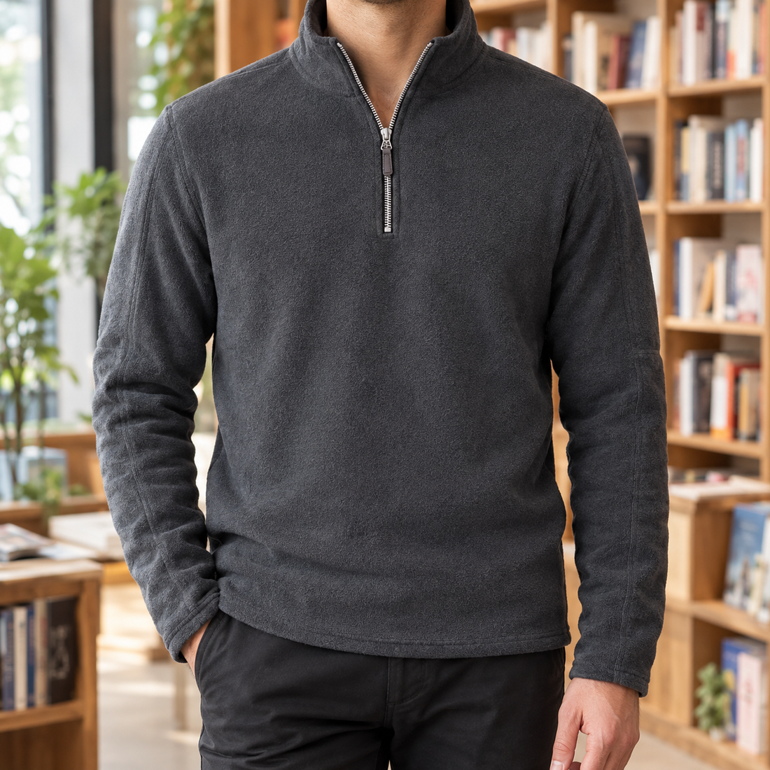 Boniface Quarter-Zip Top - Gray
