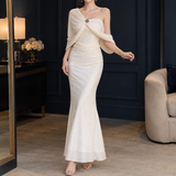 Idalia-Elise Mermaid Dress - Apricot