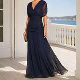 Willa Ruched Maxi Dress - Navy