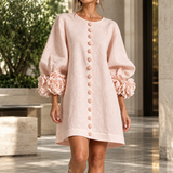 Lucinda Floral Cuff Dress - Pink