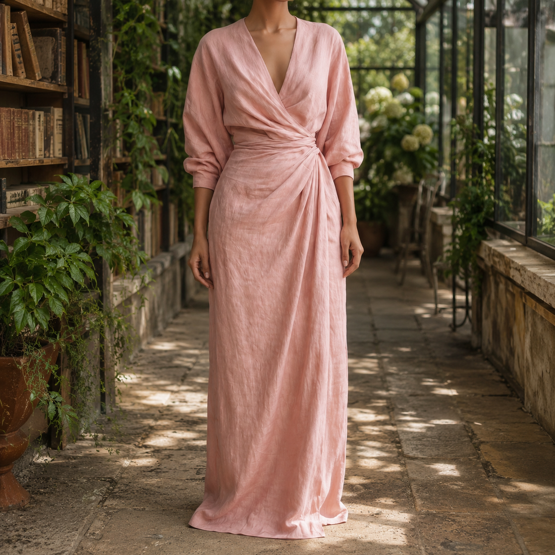 Valentina-Louise Wrap Maxi Dress - Pink