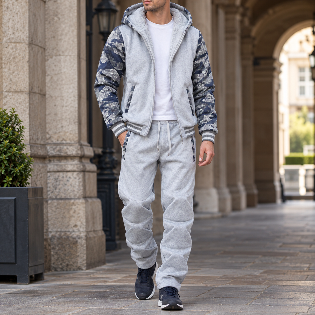 Mortimer Hooded Tracksuit - Light Gray