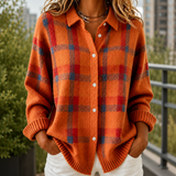 Faye Plaid Sweater - Orange