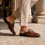 Marcello Leather Mules - Tobacco