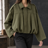Kiera Oversized Bomber Jacket - Green