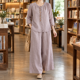 Florence-Sage Wide Leg Set - Purple