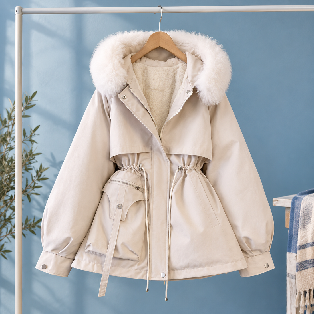 Sabina-Jade Hooded Parka - White