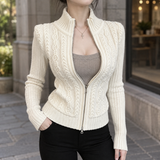 Leila Cable Knit Cardigan - Ivory