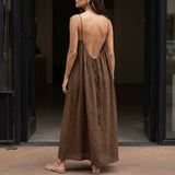 Willa Backless Maxi Dress - Marron