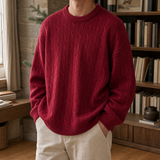 Marco Cable Knit Sweater - Red