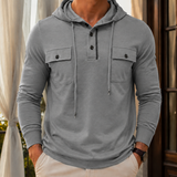 Idris Henley Hoodie - Light Gray