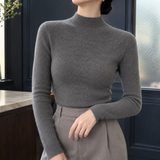 Fernanda-June Mock Neck Sweater - Gray