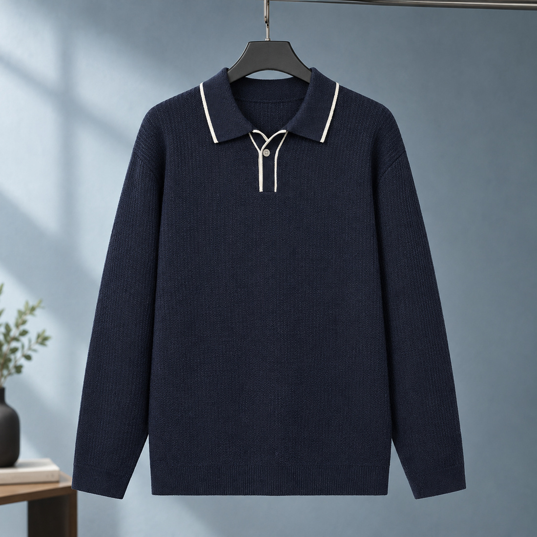 Florian Polo Sweater - Navy