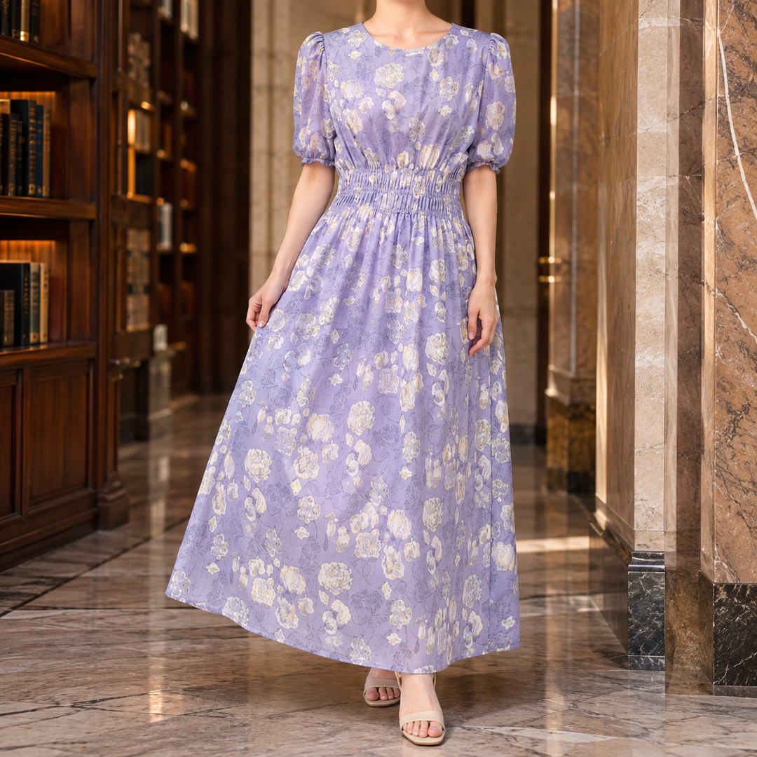 Liliane Smocked Maxi Dress - Picture Color