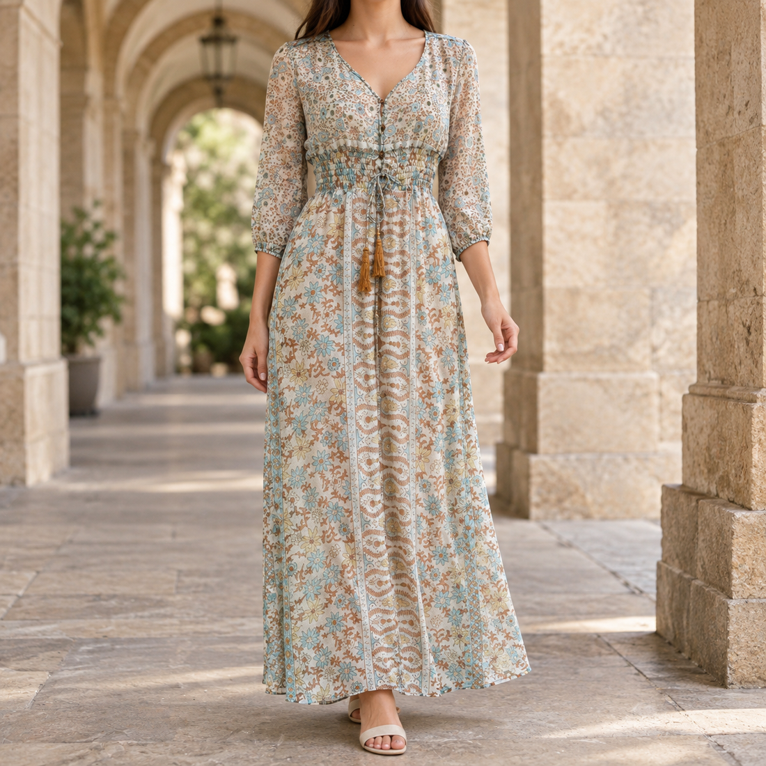 Antonia-Skye Printed Maxi Dress - Floral