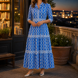 Alba Tiered Maxi Dress - Blue