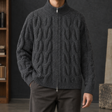 Blake Cable Knit Cardigan - Gray