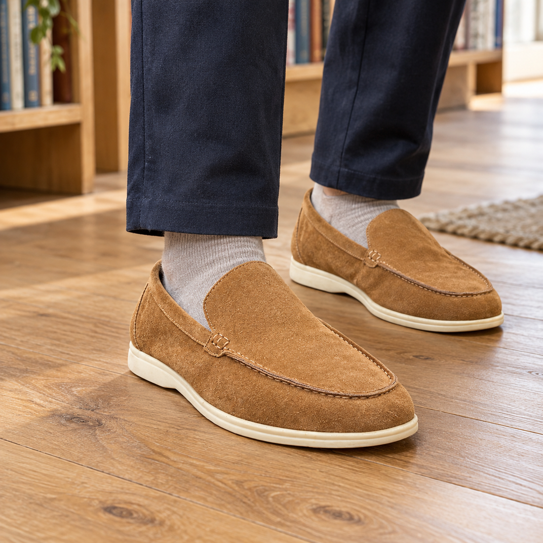 Sorrento-Arezzo Suede Loafers - Tan