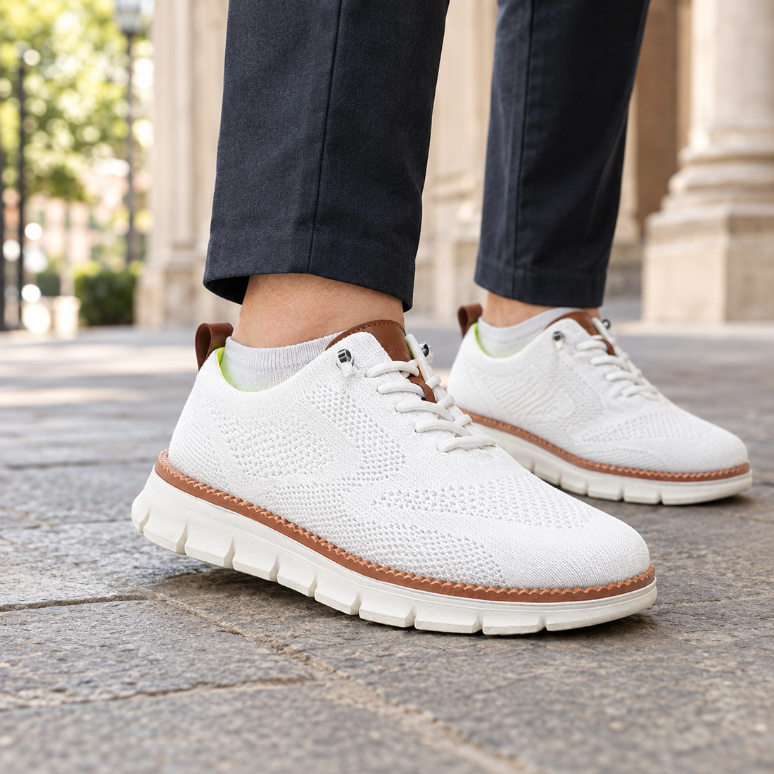 Borromeo-Vita Knit Sneakers - White