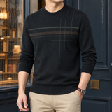 Brendan Geometric Knit Sweater - Black