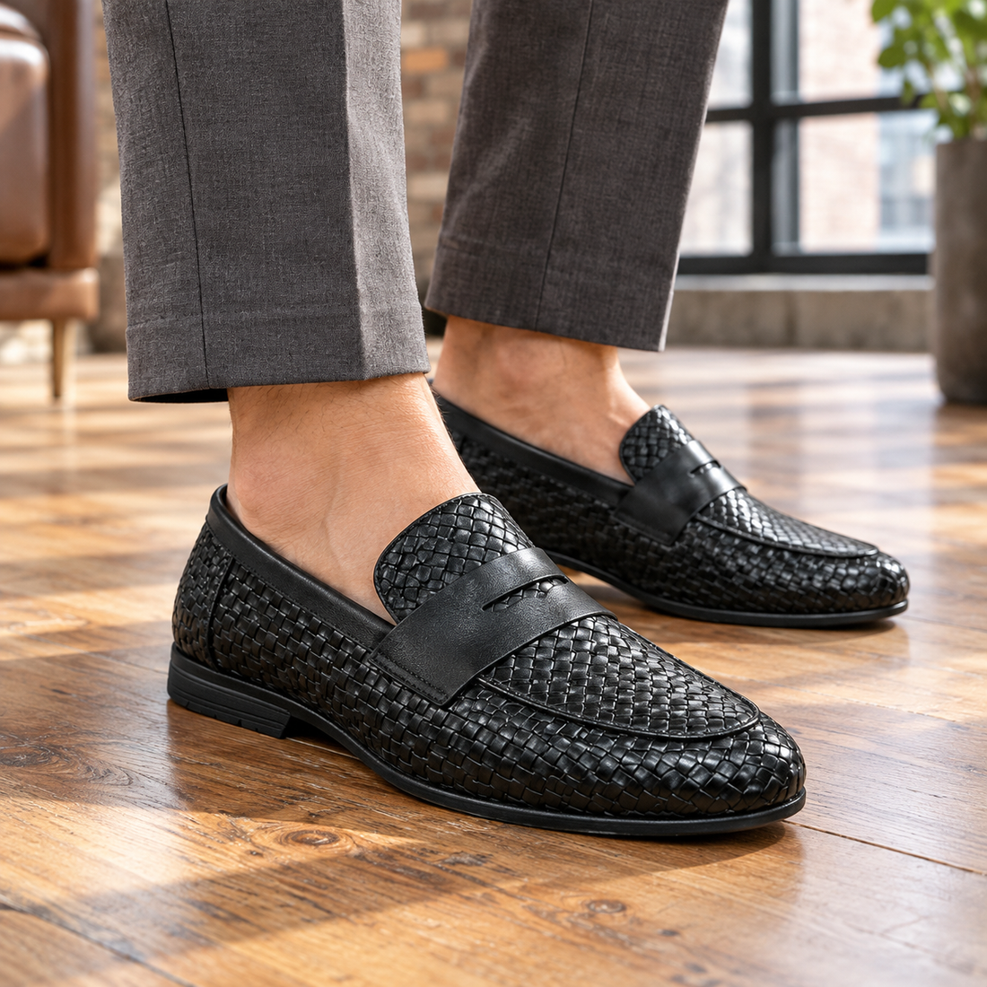Molinari Woven Loafers - Black