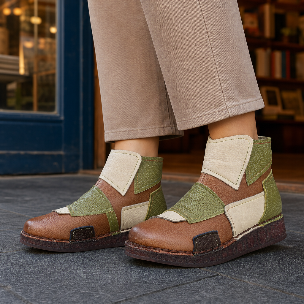 Fidenza Colorblock Boots - Light Brown