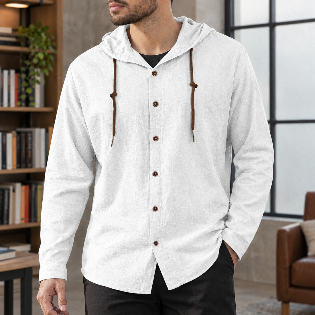 Dorian Hooded Hoodie - White