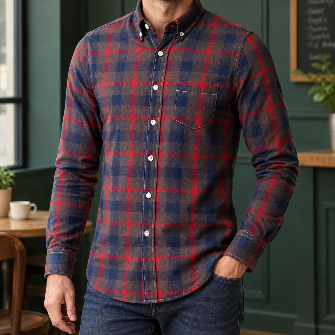 Oliver Plaid Shirt - Red