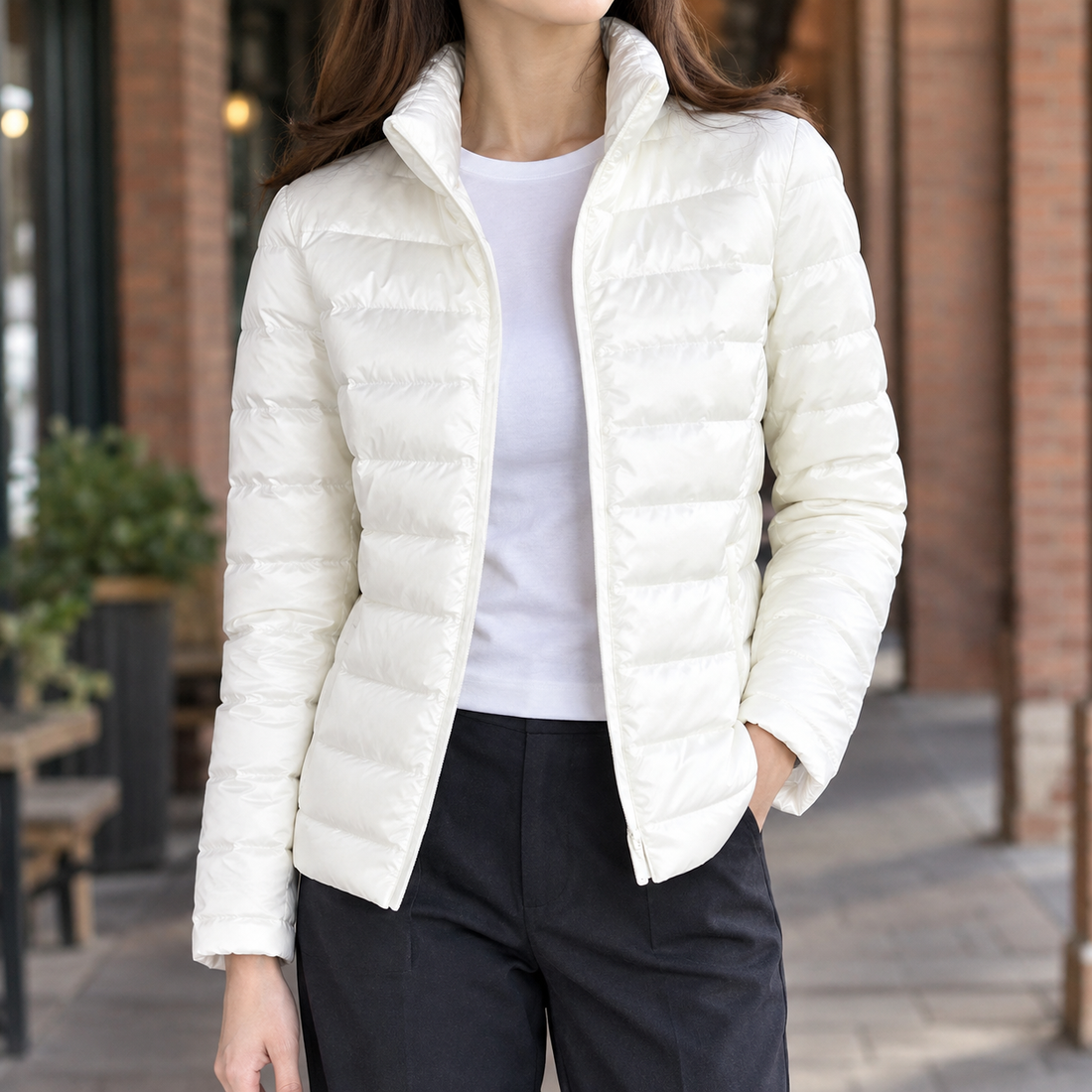Sibylla Cashmere Puffer Jacket - White