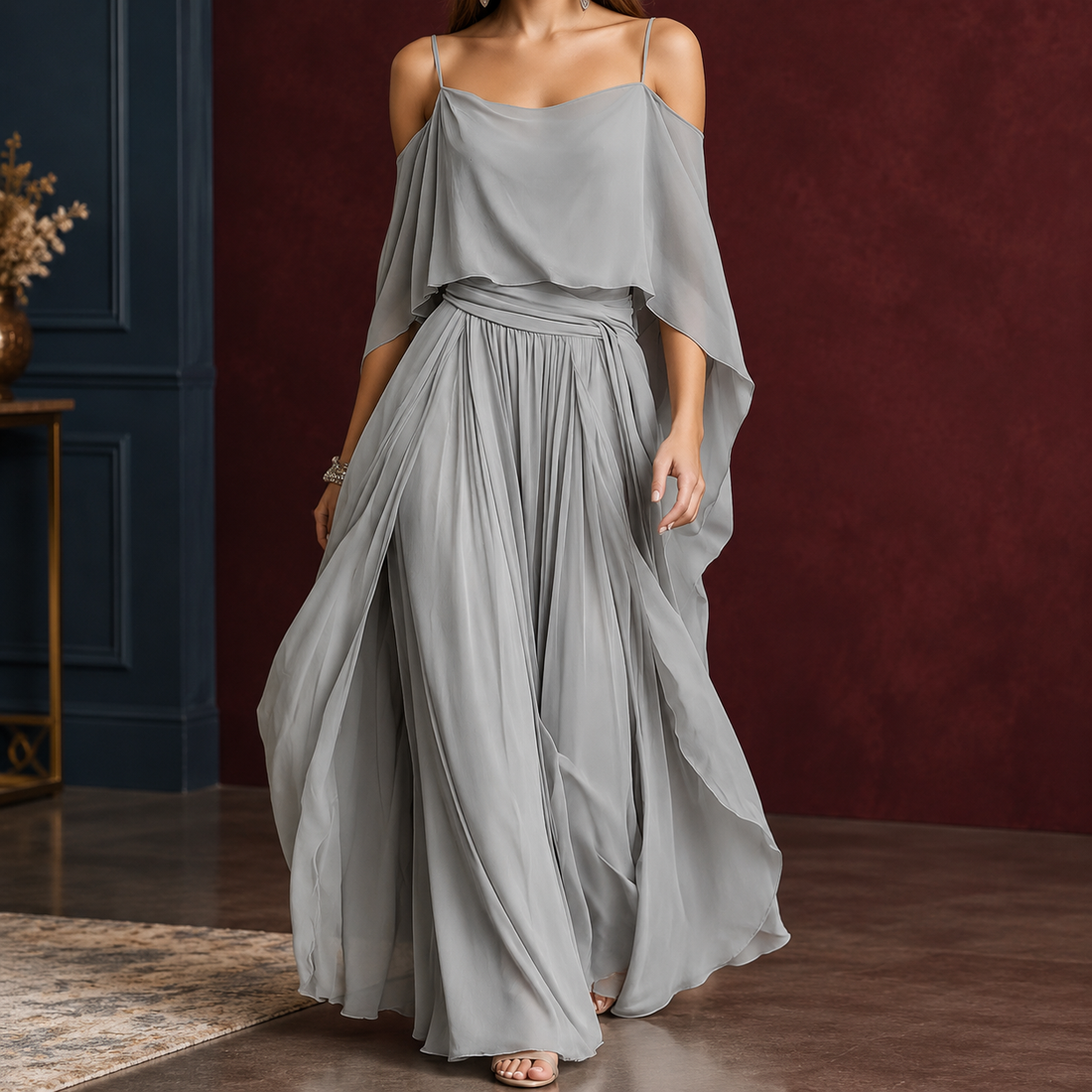 Tamsin-Faye Draped Jumpsuit - Gray
