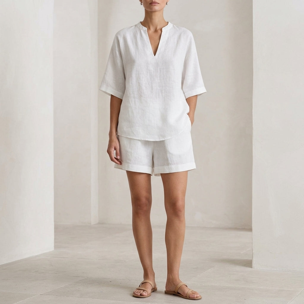 Alessia Relaxed Set - White