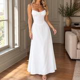 Idalia Corset Maxi Dress - White
