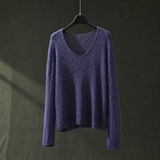 Marlene-Jane Open Knit Sweater - Misty Night Blue