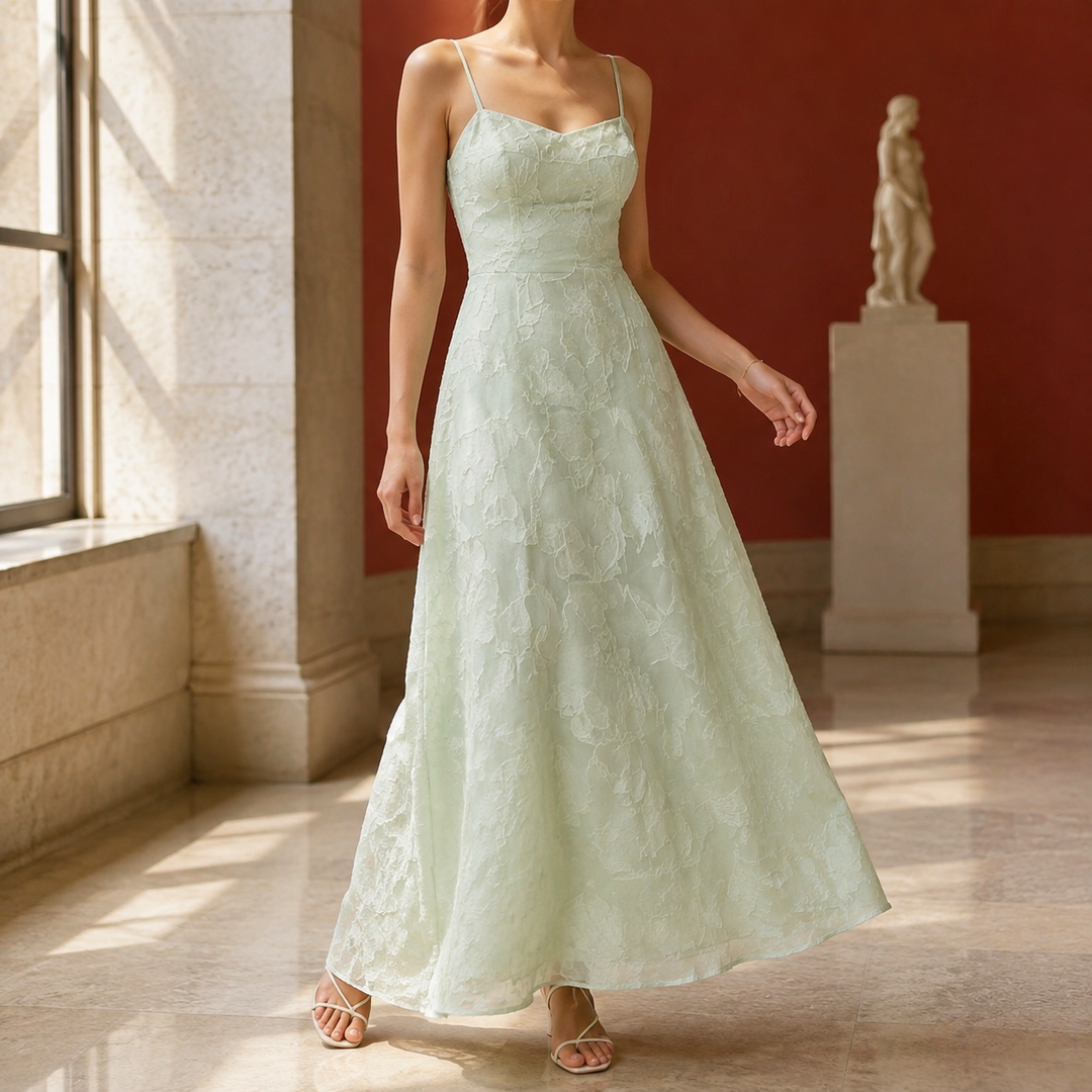 Fabienne Textured Maxi Dress - Green