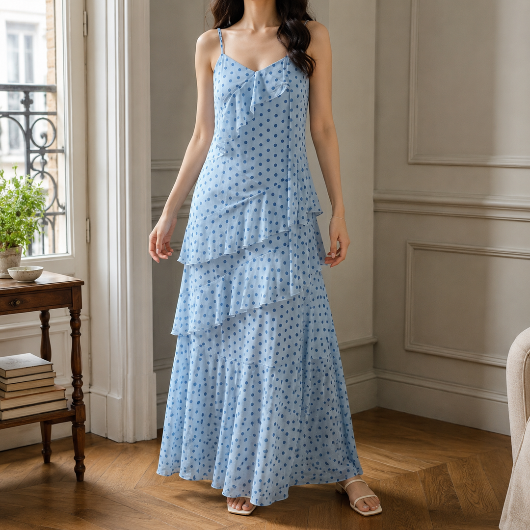Margot-Jane Polka Dot Dress - Blue