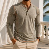 Henry Contrast Henley - Beige