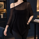 Perpetua Asymmetric Knit Top - Black