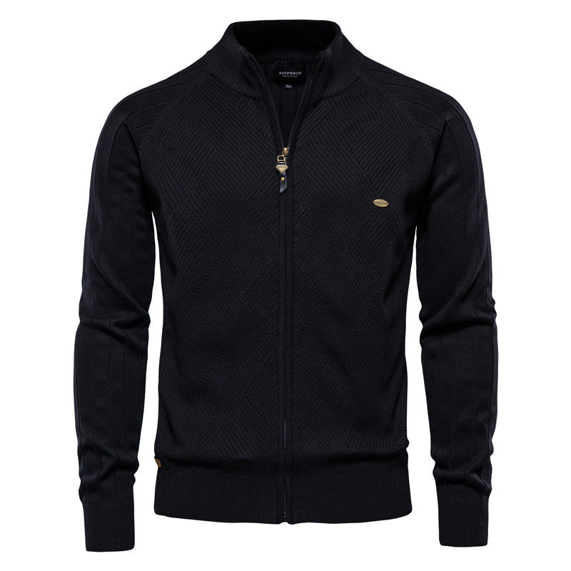 Benedict Zip Cardigan - Black